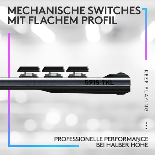 Logitech G733 Lightspeed kabelloses Gaming-Headset mit Blue Vo!ce und G915 TKL Lightspeed kabellose mechanische RGB-Gaming-Tastatur ohne Ziffernblock – PC/Mac - Schwarz Bild 6