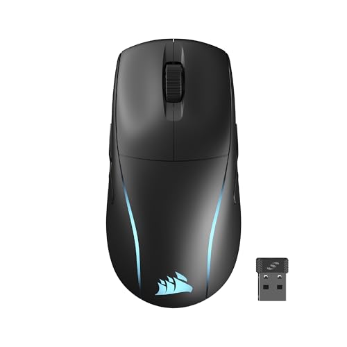 Corsair M75 Wireless RGB Leichte FPS Gaming-Maus – 26.000 DPI – Austauschbare Seitentasten – iCUE-Kompatibel – PC – Schwarz Bild 1