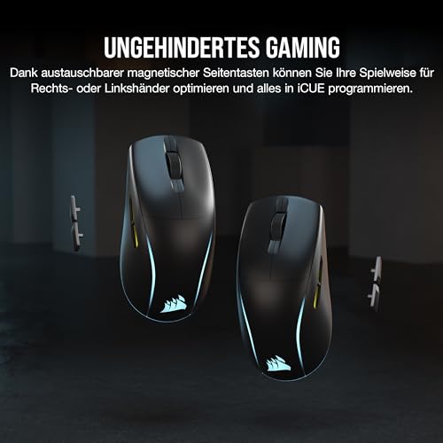 Corsair M75 Wireless RGB Leichte FPS Gaming-Maus – 26.000 DPI – Austauschbare Seitentasten – iCUE-Kompatibel – PC – Schwarz Bild 4