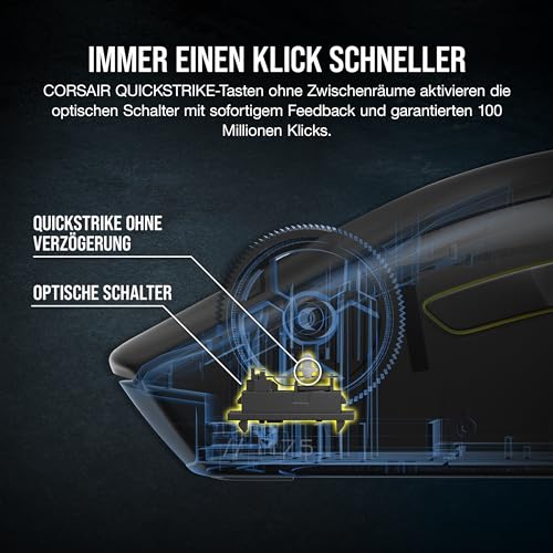 Corsair M75 Wireless RGB Leichte FPS Gaming-Maus – 26.000 DPI – Austauschbare Seitentasten – iCUE-Kompatibel – PC – Schwarz Bild 5