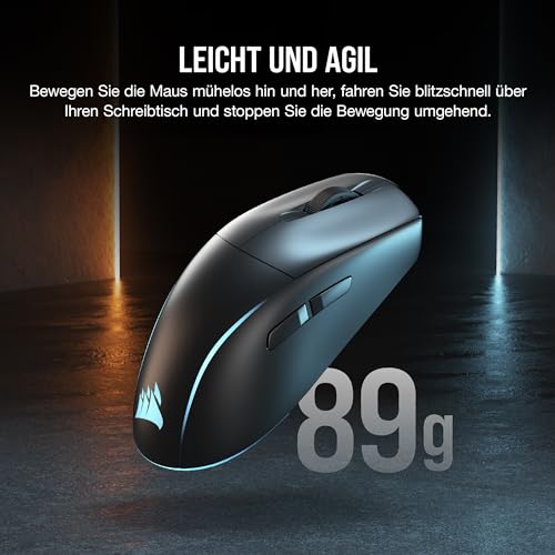 Corsair M75 Wireless RGB Leichte FPS Gaming-Maus – 26.000 DPI – Austauschbare Seitentasten – iCUE-Kompatibel – PC – Schwarz Bild 6