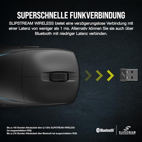Corsair M75 Wireless RGB Leichte FPS Gaming-Maus – 26.000 DPI – Austauschbare Seitentasten – iCUE-Kompatibel – PC – Schwarz Bild 7