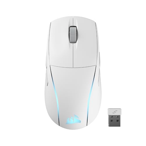 Corsair M75 Wireless RGB Leichte FPS Gaming-Maus – 26.000 DPI – Austauschbare Seitentasten – iCUE-Kompatibel – PC – Weiß Bild 1