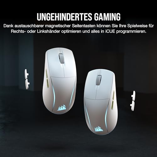 Corsair M75 Wireless RGB Leichte FPS Gaming-Maus – 26.000 DPI – Austauschbare Seitentasten – iCUE-Kompatibel – PC – Weiß Bild 4