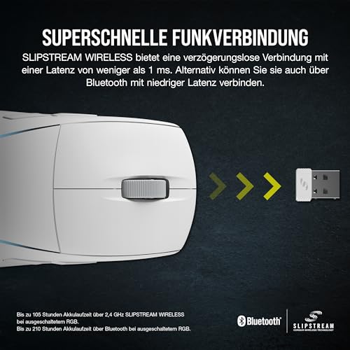 Corsair M75 Wireless RGB Leichte FPS Gaming-Maus – 26.000 DPI – Austauschbare Seitentasten – iCUE-Kompatibel – PC – Weiß Bild 7