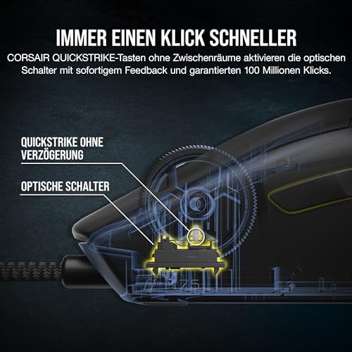 Corsair M75 Wired RGB Leichte FPS Gaming-Maus – 26.000 DPI – Austauschbare Seitentasten – PC – Schwarz Bild 5