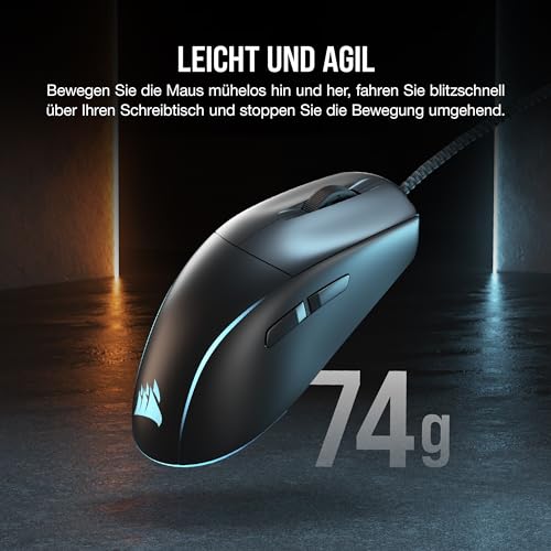 Corsair M75 Wired RGB Leichte FPS Gaming-Maus – 26.000 DPI – Austauschbare Seitentasten – PC – Schwarz Bild 6