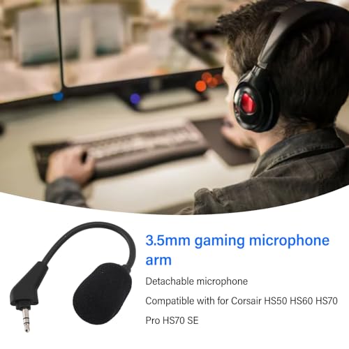 Mikrofon-Ersatz für Corsair HS50 HS60 HS70 Pro HS70 SE, Gaming-Headset, 3,5 Mm Abnehmbares Boom-Mikrofon mit Geräuschunterdrückung und Schaumstoff Bild 4