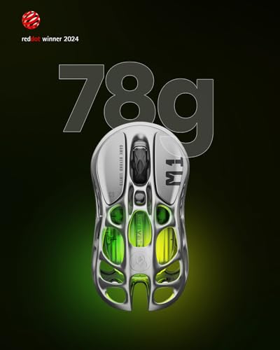 GravaStar Mercury M1 Pro Gaming Maus Kabellos, 4K Hz Superlight Maus Gaming aus Magnesiumlegierung, 26000 DPI, PAW3395 Sensor, 5 Programmierbare Tasten, RGB, Hohles Design Gaming Mouse – Gunmetal Grau Bild 5