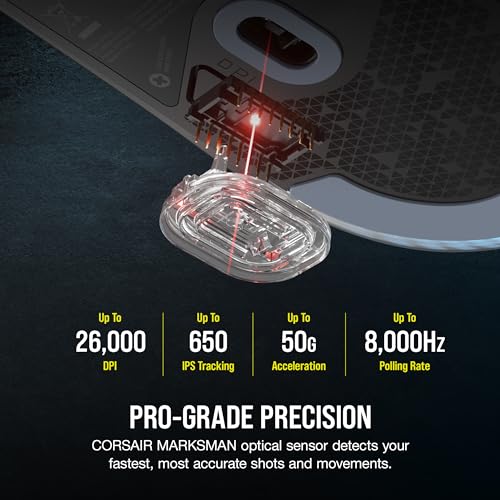 Corsair M75 Wired RGB Lightweight FPS Gaming Mouse - 26.000 DPI - Swappable Side Buttons - PC - Black Bild 3