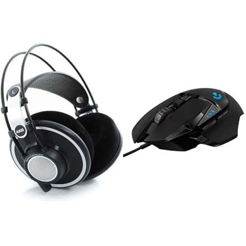 AKG K702 Offene Over-Ear-Studio-Referenzkopfhörer der Premiumklasse || Kein Bluetooth & Logitech G502 Hero High-Performance Gaming-Maus mit Hero 25K DPI optischem Sensor Bild 1