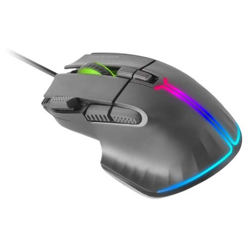 Mars Gaming MMXT, RGB-Gaming-Maus, Ergonomisches Design mit Daumenauflage, 12800DPI Optischer Sensor, 9 Konfigurierbare Tasten, Huano Switches, Software-Steuerung, Multiplattform, Schwarz Bild 4