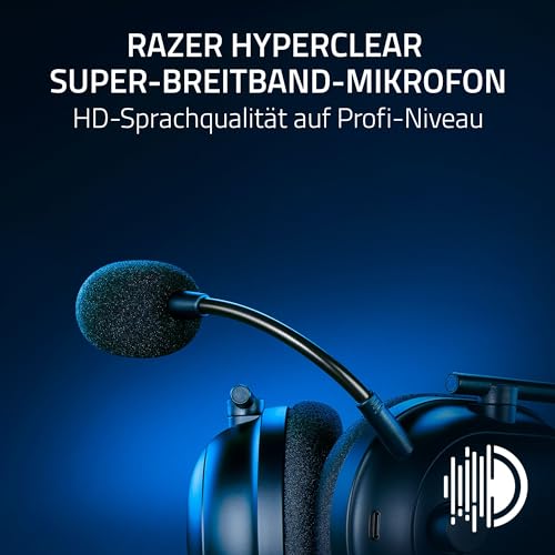Razer BlackShark V2 Pro (Playstation) - Kabelloses Konsolen E-Sport Headset für PS5 (Triforce 50mm Treiber, HyperSpeed Wireless, FPS-Audioprofile, abnehmbares HyperClear Mikrofon) Schwarz Bild 3