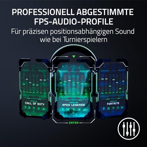 Razer BlackShark V2 Pro (Playstation) - Kabelloses Konsolen E-Sport Headset für PS5 (Triforce 50mm Treiber, HyperSpeed Wireless, FPS-Audioprofile, abnehmbares HyperClear Mikrofon) Schwarz Bild 6