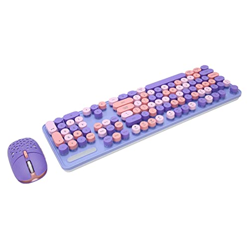 RajoNN Maus-, Tastatur- und Maus-Kombination, 3 DPI einstellbar, 2,4 G Wireless-Modus für Gaming (gemischte Farbe Lila) Bild 3