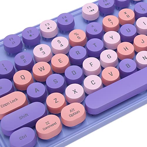 RajoNN Maus-, Tastatur- und Maus-Kombination, 3 DPI einstellbar, 2,4 G Wireless-Modus für Gaming (gemischte Farbe Lila) Bild 5
