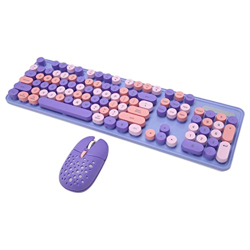 RajoNN Maus-, Tastatur- und Maus-Kombination, 3 DPI einstellbar, 2,4 G Wireless-Modus für Gaming (gemischte Farbe Lila) Bild 6