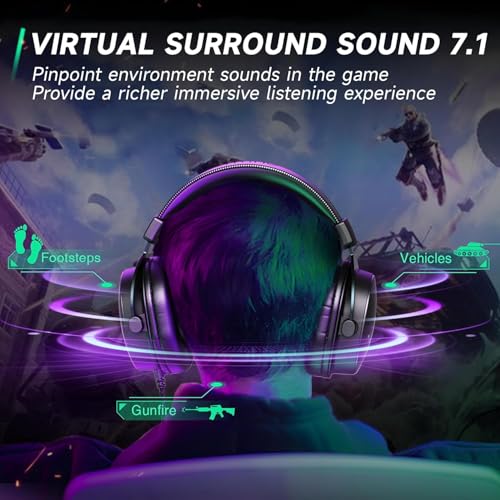 FIFINE Gaming Headset und USB Mikrofon, PC Microphone mit Mikrofon Ständer und Over Ear Kopfhörer mit USB & 3,5 mm Kabel, für Podcast Streaming Studio Mac PS4 PS5 Xbox Switch (A6V+H9) Bild 7