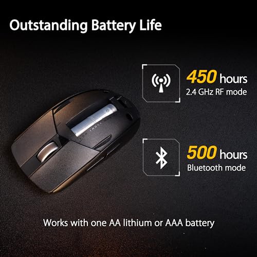 ASUS ROG Strix Impact III Wireless Gaming-Maus schwarz (optischer Sensor ROG AimPoint, ROG SpeedNova Wireless, Bluetooth, Lange Akkulaufzeit, ROG Omni Receiver: Tastatur und Maus über einen Dongle) Bild 3