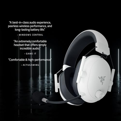 Razer BlackShark V2 Hyperspeed für PC - Kabelloses E-Sport Gaming-Headset Ultra leicht mit 280g (Super-Breitband-Mikrofon, Triforce Titanium 50mm Treiber, Schallisolierender Schaumstoff) Weiß Bild 2