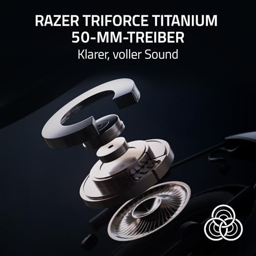 Razer BlackShark V2 Hyperspeed für PC - Kabelloses E-Sport Gaming-Headset Ultra leicht mit 280g (Super-Breitband-Mikrofon, Triforce Titanium 50mm Treiber, Schallisolierender Schaumstoff) Weiß Bild 4
