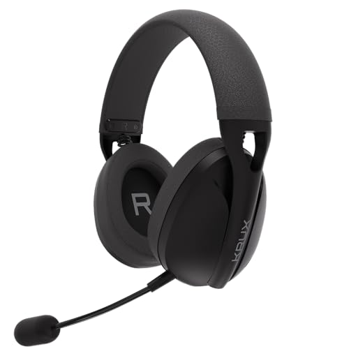 KRUX Clapz Wireless Black, Leichte kabellose Gaming Kopfhörer, abnehmbares Mikrofon, 2,4 GHz, BT, USB Typ C, Gewicht 175 g, Verstellbarer Kopfbügel Bild 1