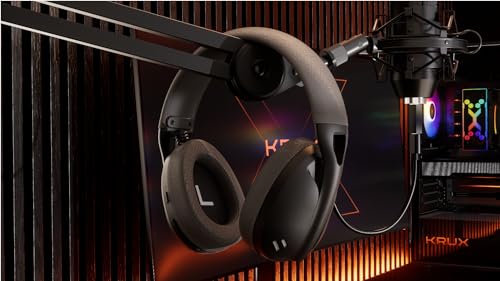 KRUX Clapz Wireless Black, Leichte kabellose Gaming Kopfhörer, abnehmbares Mikrofon, 2,4 GHz, BT, USB Typ C, Gewicht 175 g, Verstellbarer Kopfbügel Bild 2