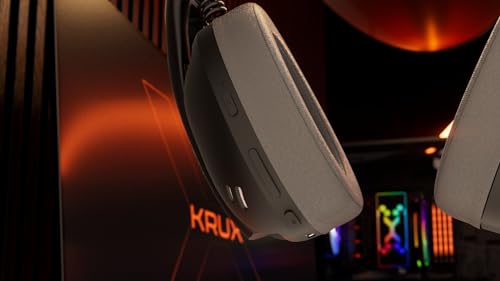 KRUX Clapz Wireless Black, Leichte kabellose Gaming Kopfhörer, abnehmbares Mikrofon, 2,4 GHz, BT, USB Typ C, Gewicht 175 g, Verstellbarer Kopfbügel Bild 6