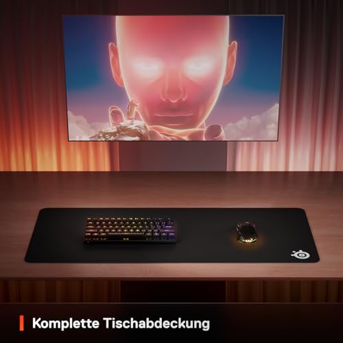 SteelSeries QcK Gaming Mauspad - XXL Stoff - Erstklassiges Tracking und Stabilität - E-Sports-Mousepad - Anti-Rutsch-Unterseite - Komplette Tischabdeckung Bild 5