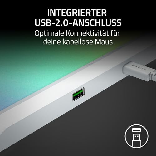 Razer Firefly V2 Pro - RGB-hintergrundbeleuchtete Gaming-Mausmatte - integrierter USB-Anschluss (15-Zonen-LED-Beleuchtung, mikrogeätzte Oberfläche für optimales Tracking, USB-C Kabel) Weiß Bild 5