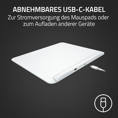 Razer Firefly V2 Pro - RGB-hintergrundbeleuchtete Gaming-Mausmatte - integrierter USB-Anschluss (15-Zonen-LED-Beleuchtung, mikrogeätzte Oberfläche für optimales Tracking, USB-C Kabel) Weiß Bild 6