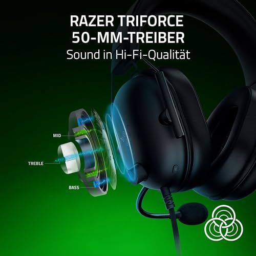 Razer BlackShark V2 X (Xbox) - Kabelgebundenes E-Sport Headset für Konsole Xbox S-X (250g, Kardioiden-Mikrofon, 50mm Treiber, Passive Geräuschunterdrückung, 3,5mm Anschluß) Schwarz Bild 2
