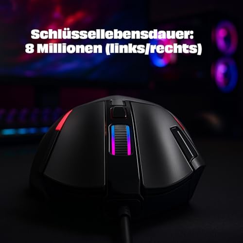 İnca IMG-351 Gaming Maus kabelgebunden – RGB Maus mit 12 800 DPI, 12 programmierbaren Tasten, ergonomischem Design – Gaming-Maus für PC und Laptop Schwarz Bild 5