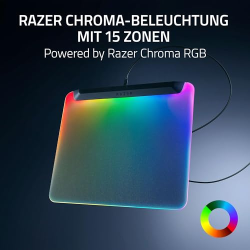 Razer Firefly V2 Pro - RGB-hintergrundbeleuchtete Gaming-Mausmatte - integrierter USB-Anschluss (15-Zonen-LED-Beleuchtung, mikrogeätzte Oberfläche für optimales Tracking, USB-C Kabel) Schwarz Bild 6
