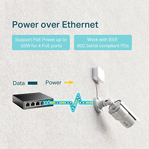 JBL Quantum 910 Over-Ear Gaming Kopfhörer – Wireless 2 & TP-Link TL-SG1005P PoE Switch 5-Port Gigabit LAN Switch mit 4 PoE+ Ports (65 Watt Bild 6