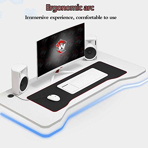 KANBUN Professioneller Gaming-Computertisch, ergonomisch stabil und komfortabel, multifunktionaler Schreibtisch, praktischer Headset-Haken, Desktop-Computertisch, weiß, 100 x 60 x 75 cm Bild 3