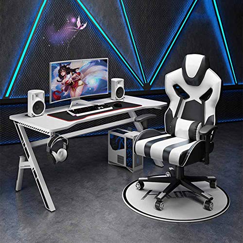 KANBUN Professioneller Gaming-Computertisch, ergonomisch stabil und komfortabel, multifunktionaler Schreibtisch, praktischer Headset-Haken, Desktop-Computertisch, weiß, 100 x 60 x 75 cm Bild 5