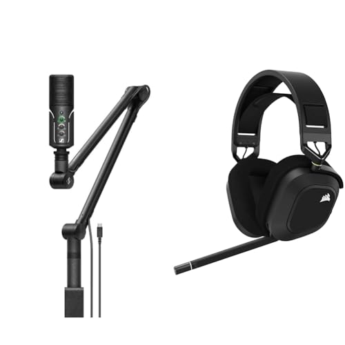 Sennheiser Profile Streaming Set mit USB Mikrofon & Corsair HS80 RGB Wireless Multiplattform-Gaming-Headset - Dolby Atmos - Omnidirektionales Mikrofon - iCUE-Kompatibel - PC, Mac, PS5, PS4 - Carbon Bild 1
