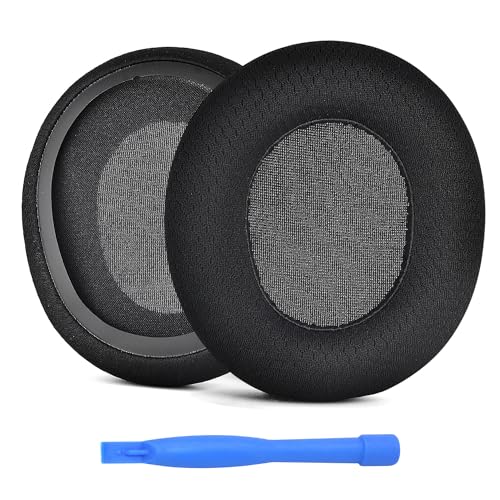 Ersatz Ohrpolster für SteelSeries Arctis 1/3 / 5/7 / 9 / Pro & Prime Wireless Gaming Kopfhörer usw. von MMOBIEL - Mesh Gewebe Kopfhörer Ohrpolster – Schwarz Bild 1