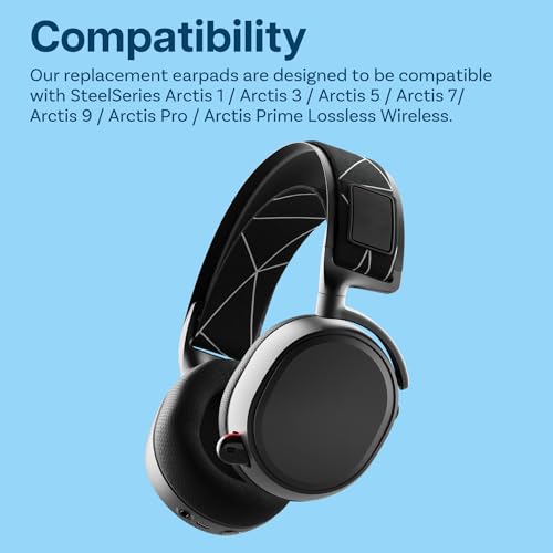 Ersatz Ohrpolster für SteelSeries Arctis 1/3 / 5/7 / 9 / Pro & Prime Wireless Gaming Kopfhörer usw. von MMOBIEL - Mesh Gewebe Kopfhörer Ohrpolster – Schwarz Bild 4