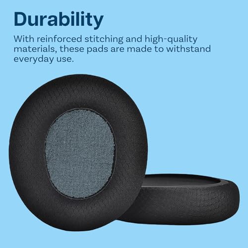 Ersatz Ohrpolster für SteelSeries Arctis 1/3 / 5/7 / 9 / Pro & Prime Wireless Gaming Kopfhörer usw. von MMOBIEL - Mesh Gewebe Kopfhörer Ohrpolster – Schwarz Bild 5