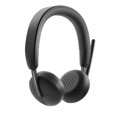 Dell WL3024 Kabelloses Headset, Kunstleder-Kopfbügel, integriertes AI-basiertes Mikrofon mit Geräuschunterdrückung, Galgenmikrofon, Schwarz Bild 1