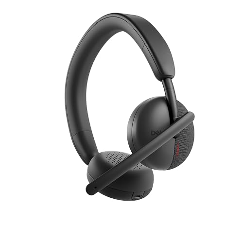 Dell WL3024 Kabelloses Headset, Kunstleder-Kopfbügel, integriertes AI-basiertes Mikrofon mit Geräuschunterdrückung, Galgenmikrofon, Schwarz Bild 3