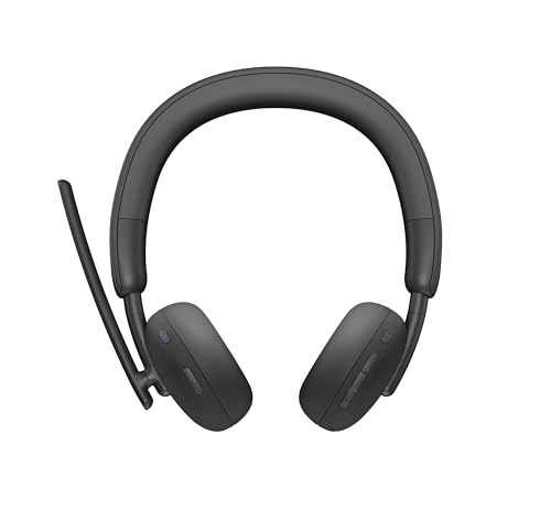 Dell WL3024 Kabelloses Headset, Kunstleder-Kopfbügel, integriertes AI-basiertes Mikrofon mit Geräuschunterdrückung, Galgenmikrofon, Schwarz Bild 6
