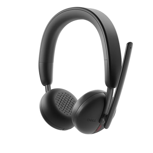 Dell WL3024 Kabelloses Headset, Kunstleder-Kopfbügel, integriertes AI-basiertes Mikrofon mit Geräuschunterdrückung, Galgenmikrofon, Schwarz Bild 7