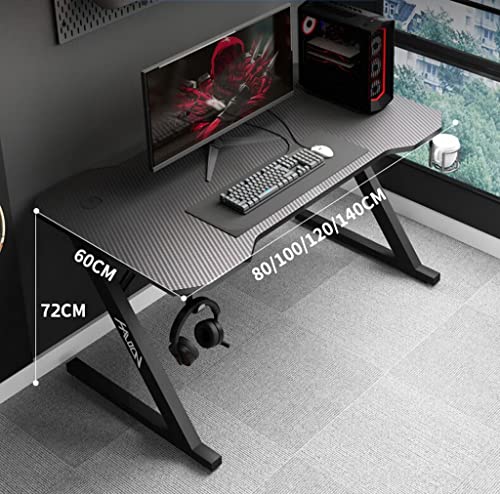 Gaming-Schreibtisch, großer Computertisch, ergonomischer Gaming-Schreibtisch für PC, Z-förmiger Computer-Arbeitsplatz, Getränkehalter, Headset-Haken mit robustem Metall, L 100 cm Bild 2
