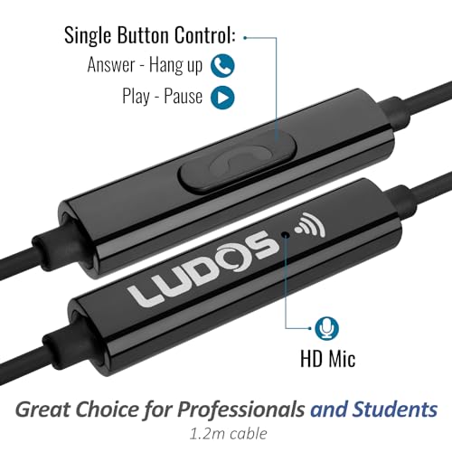 LUDOS Ultra USB C Kopfhörer, 5 Jahre Garantie für iPhone 17 16 15 Pro Max Plus Samsung Galaxy S24 S23 Ultra S22 S21 FE S20 A53 A54, USB Typ C Ohrhörer mit Mikrofon In-Ear mit Kabel für iPad Pro 2022 Bild 4