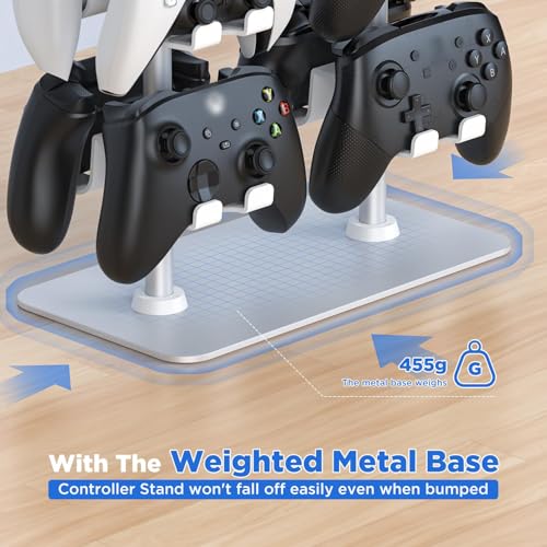 Controller Halter für 16 Gaming Controller - Maximale Kapazität Halterung und Kopfhörer Ständer Mit Aluminium Basis für PS5, PS4, Nintendo Switch, Xbox und Alle Headsets Bild 5