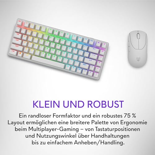 Alienware Pro Wireless-Gamingtastatur – 75 % Formfaktor, Lineare mechanische Alienware Switches, Tri-Mode 2.4 GHz Bluetooth USB, AlienFX RGB, US QWERTY Layout, Lunar Light Bild 4