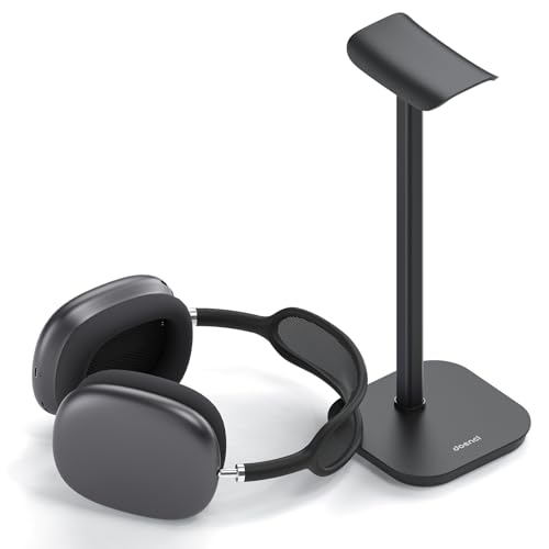 Headset Halterung, Kopfhörer Ständer für Alle Over Ear Bluetooth Kopfhörer, Universal Kopfhörer Halter mit Gewichtete Basis + Aluminiumrohr, Gaming Headset Ständer Halter Schreibtisch Zubehör Bild 1